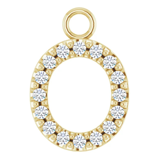 14K Solid Gold & Diamond Initial Pendant (A–Z) - View 44