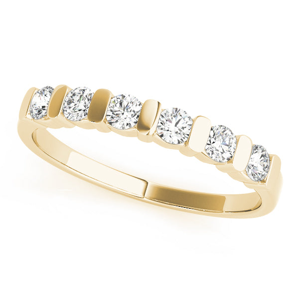 0.33CTW 14K  Gold Slim Design Round Brilliant Cut Diamond Band