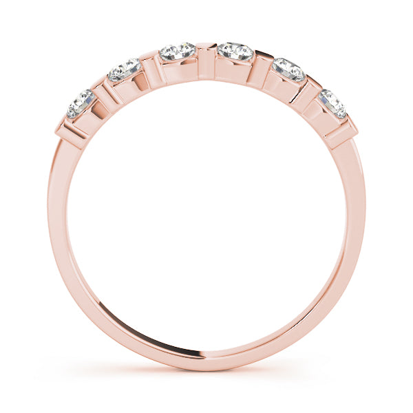 0.33CTW 14K  Gold Slim Design Round Brilliant Cut Diamond Band