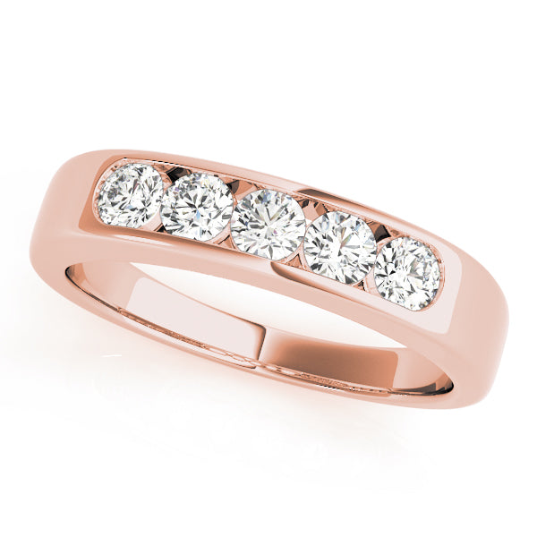 0.50CTW 14K Gold 5 Stone Channel Set Diamond Band