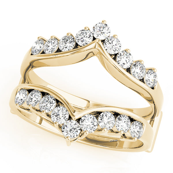 0.50CTW 14K Gold Diamond Ring Jacket Double Band Design