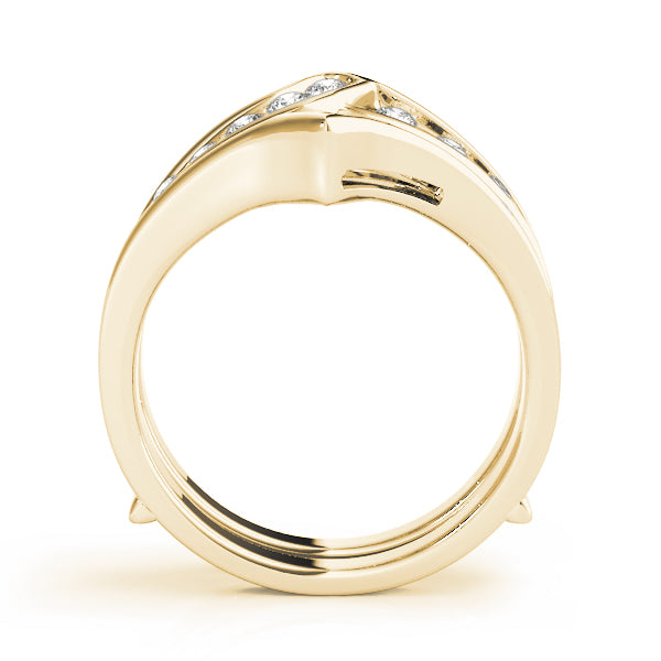 0.50CTW 14K Gold Channel Set Diamond Ring Jacket Double Band Design