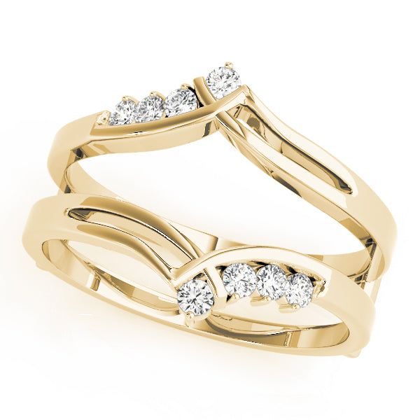 0.17CTW 14K Gold Diamond Ring Jacket Double Band Design