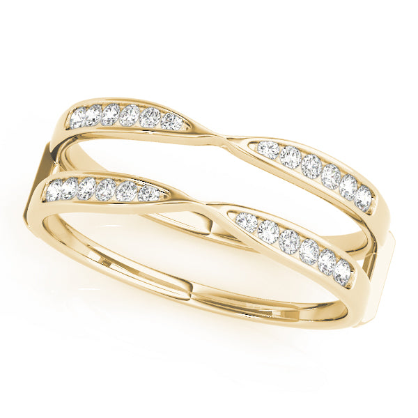 0.25CTW 14K Gold Diamond Ring Jacket Double Band Design