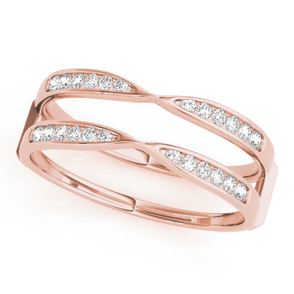 0.25CTW 14K Gold Diamond Ring Jacket Double Band Design