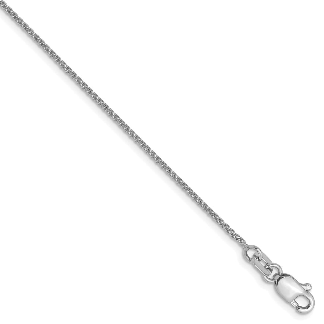 Gold 1mm Spiga (Wheat) Anklet, 9