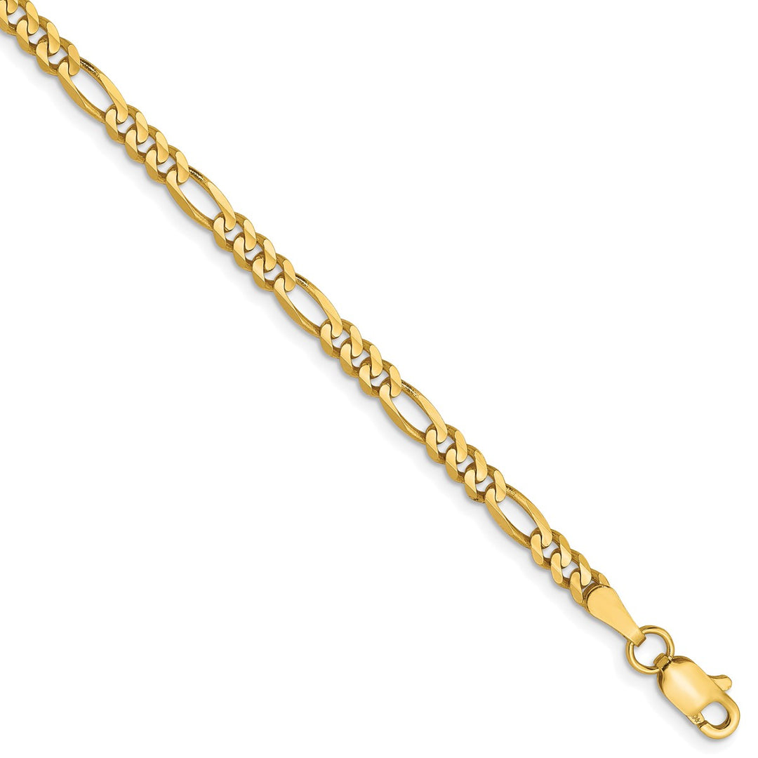 Gold 3mm Figaro Anklet, 10"