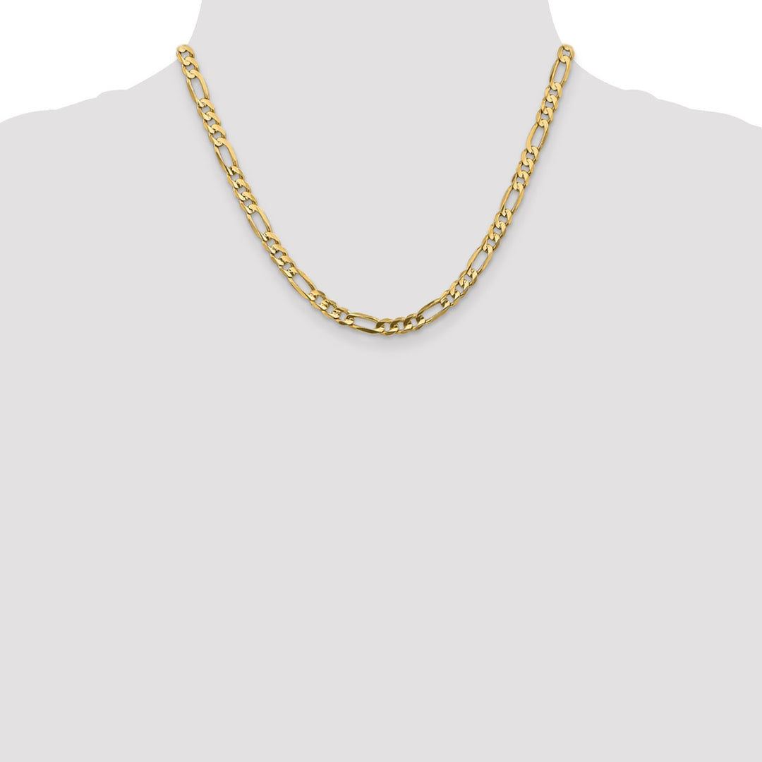 Gold 5.25mm Figaro Chain, 18