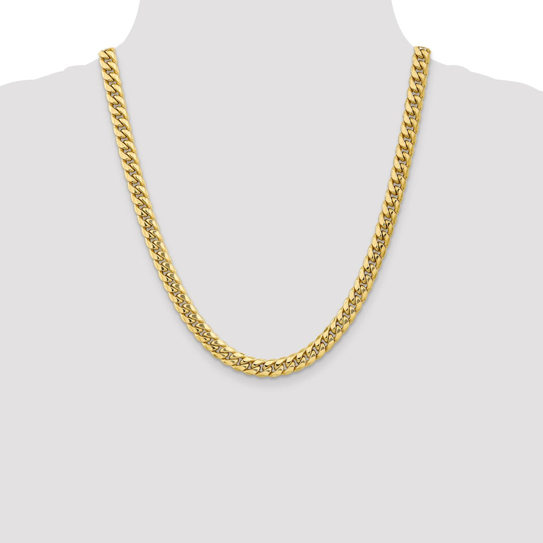 Gold 7.3mm Cuban Chain, 22