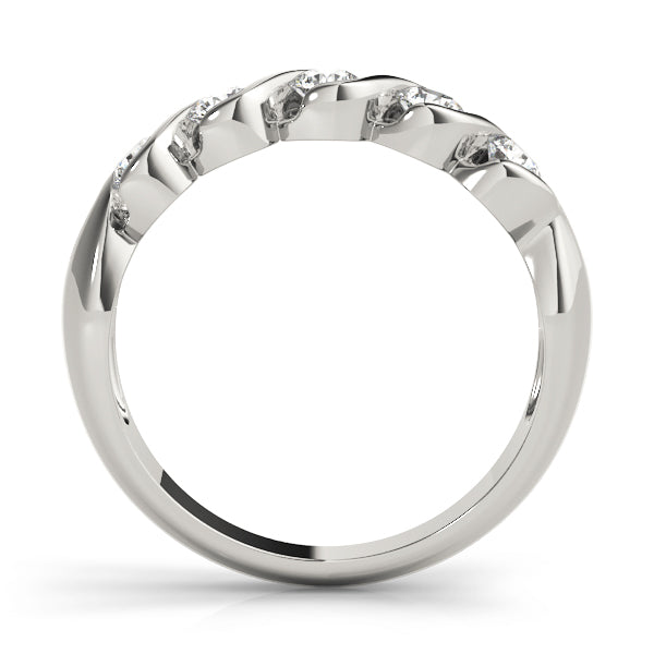 0.25CTW 14K  Gold S Shape Design Round Brilliant Cut Diamond Band