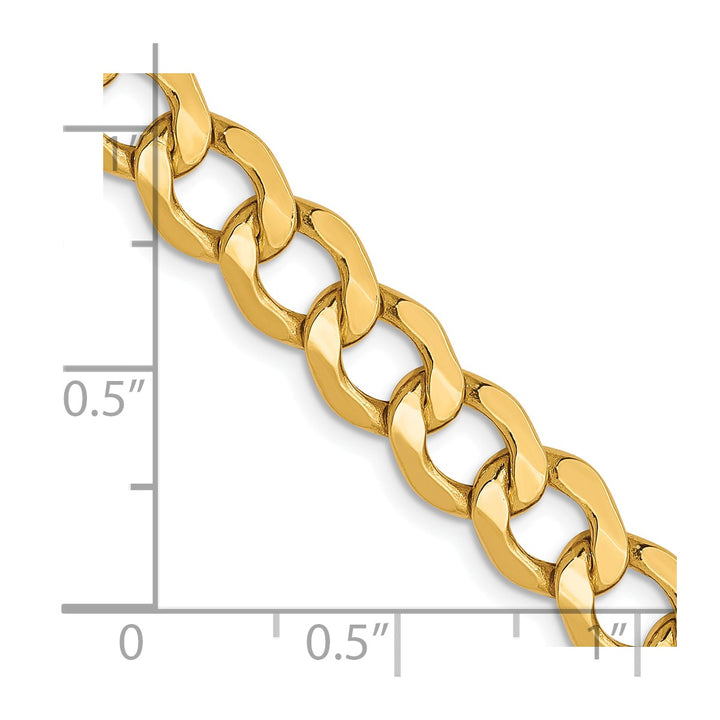 Gold 6.5mm Curb Chain, 8"