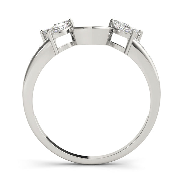 14K Gold Marquise And Round Brilliant Diamond Wrap Around Jacket Style Matching Band