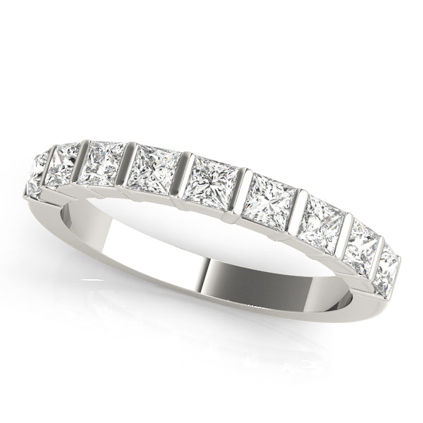 0.50CTW 14K  Gold Princess Cut Bar Set Multi-Stone Diamond Band