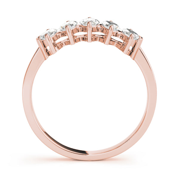 1.00CTW 14K  Gold 5 Stone Marquise Cut Diamond Band