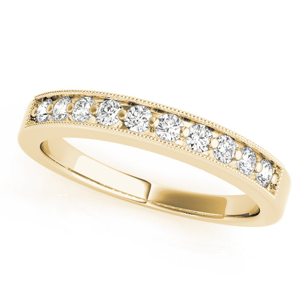 0.10CTW 10K Slim Design Channel Set Band With Round Cut Diamonds