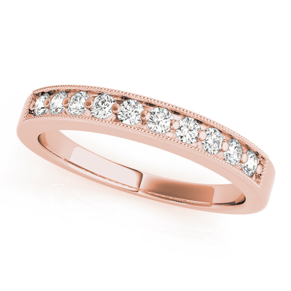 0.10CTW 10K Slim Design Channel Set Band With Round Cut Diamonds