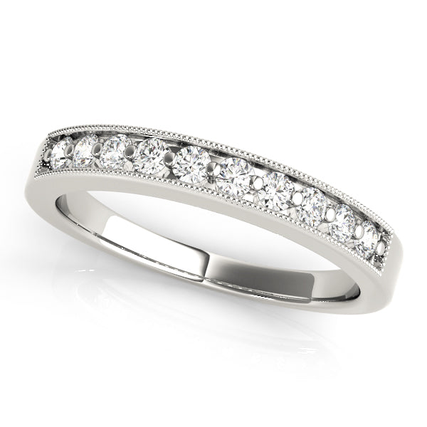 0.10CTW 10K Slim Design Channel Set Band With Round Cut Diamonds