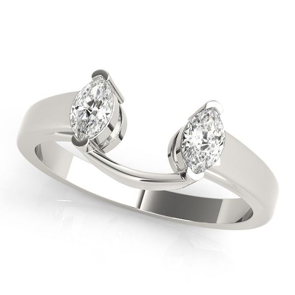 14K Gold Marquise Diamond Wrap Around Jacket Style Matching Band