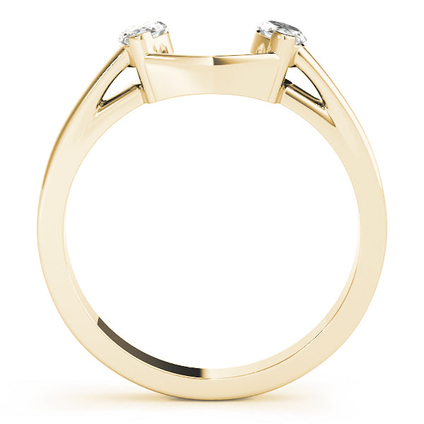 14K Gold Marquise Diamond Wrap Around Jacket Style Matching Band