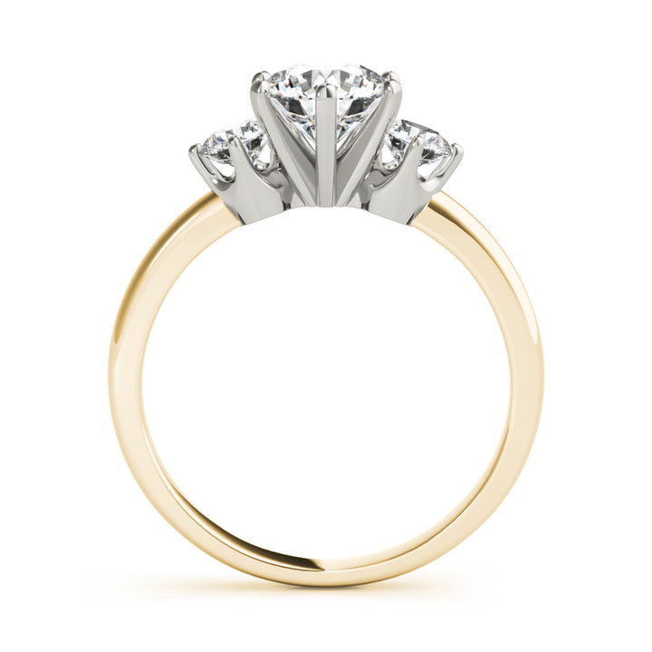 0.75CTW 14K  Gold Ladies 3 Stone Past, Present, Round Brilliant Cut Diamond Ring