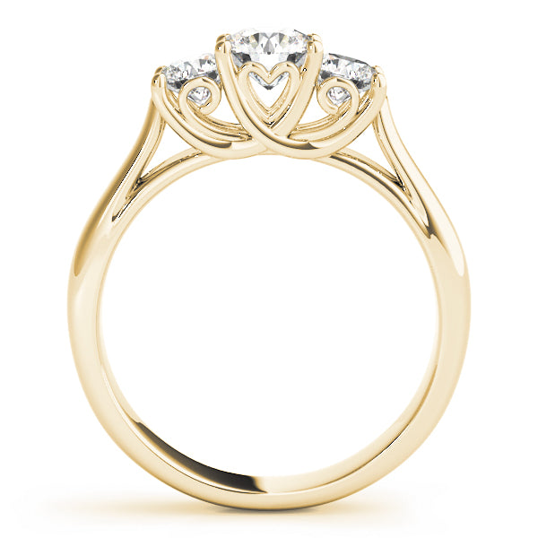 0.50CTW 14K  Gold Ladies 3 Stone Past, Present, Round Brilliant Cut Diamond Ring