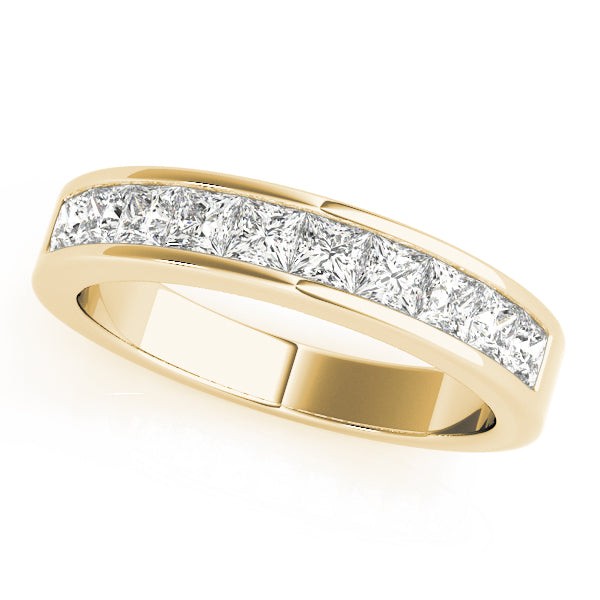0.25CTW 14K Gold Diamond Band Channel Set With Princess Cut Diamonds