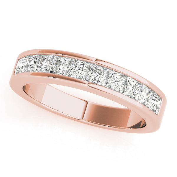 0.25CTW 14K Gold Diamond Band Channel Set With Princess Cut Diamonds