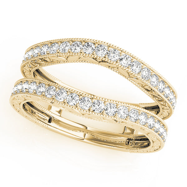 0.40CTW 14K Gold Diamond Ring Jacket Double Band Design