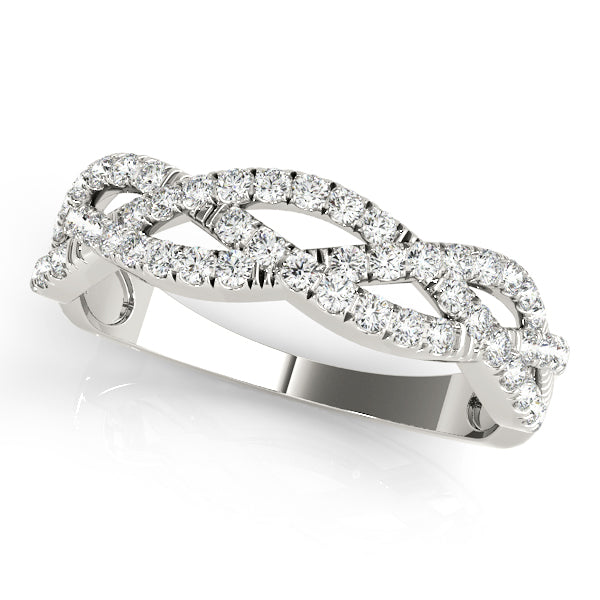 0.25CTW 14K  Gold Intertwined Multi-Row Diamond Design Band