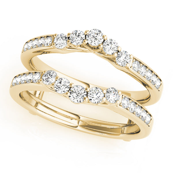 0.50CTW 14K Gold Diamond Ring Jacket Double Band Design