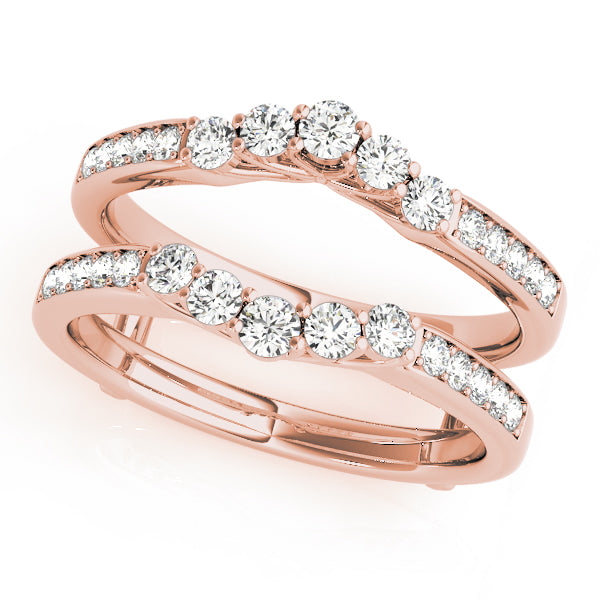 0.50CTW 14K Gold Diamond Ring Jacket Double Band Design
