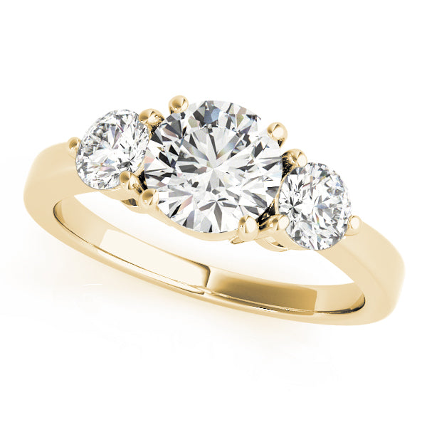 1.50CTW 14K  Gold Ladies 3 Stone Past, Present, Future Round Brilliant Cut Diamond Ring