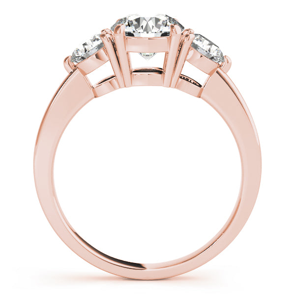 1.50CTW 14K  Gold Ladies 3 Stone Past, Present, Future Round Brilliant Cut Diamond Ring
