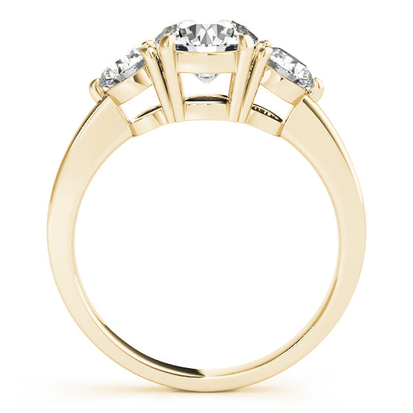 1.50CTW 14K  Gold Ladies 3 Stone Past, Present, Future Round Brilliant Cut Diamond Ring