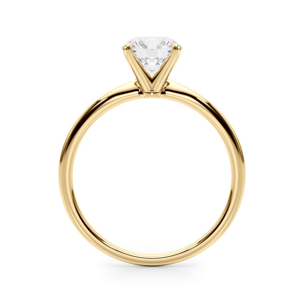 0.50CT Traditional 14K t. Slim Mount Design Round Brilliant Solitaire - View 3