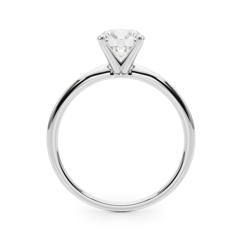 0.50CT Traditional 14K t. Slim Mount Design Round Brilliant Solitaire - View 1