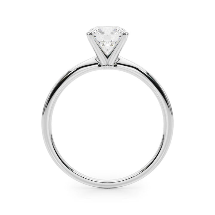0.50CT Traditional 14K t. Slim Mount Design Round Brilliant Solitaire - View 1