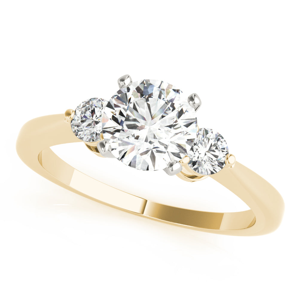 0.75CTW 14K  Gold Ladies 3 Stone Past, Present, Future Round Brilliant Cut Diamond Ring