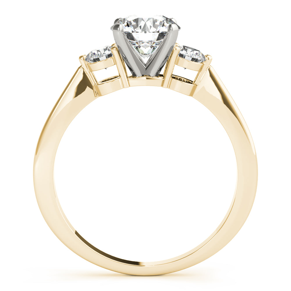 0.75CTW 14K  Gold Ladies 3 Stone Past, Present, Future Round Brilliant Cut Diamond Ring