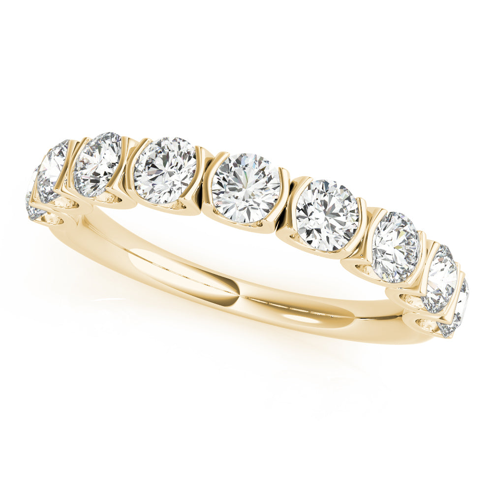 0.75CTW 14K  Gold Round Brilliant Cut Multi Stone Diamond Band