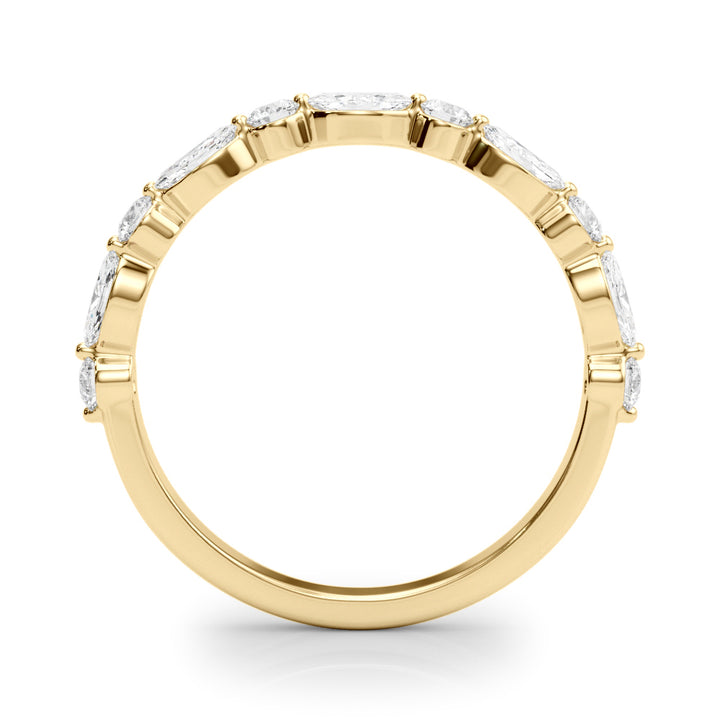0.50CTW 14K  Gold Marquise Diamond Band in A Slim Gold Design