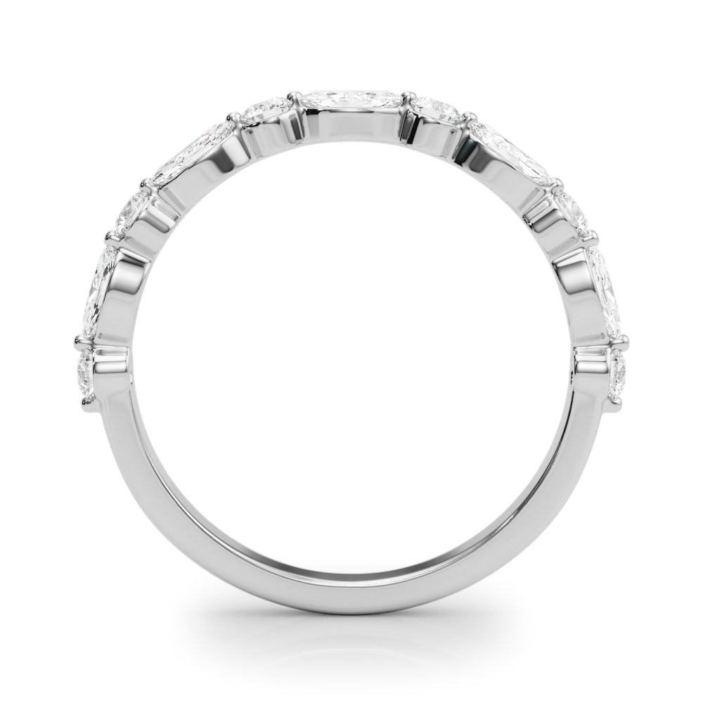 0.50CTW 14K  Gold Marquise Diamond Band in A Slim Gold Design