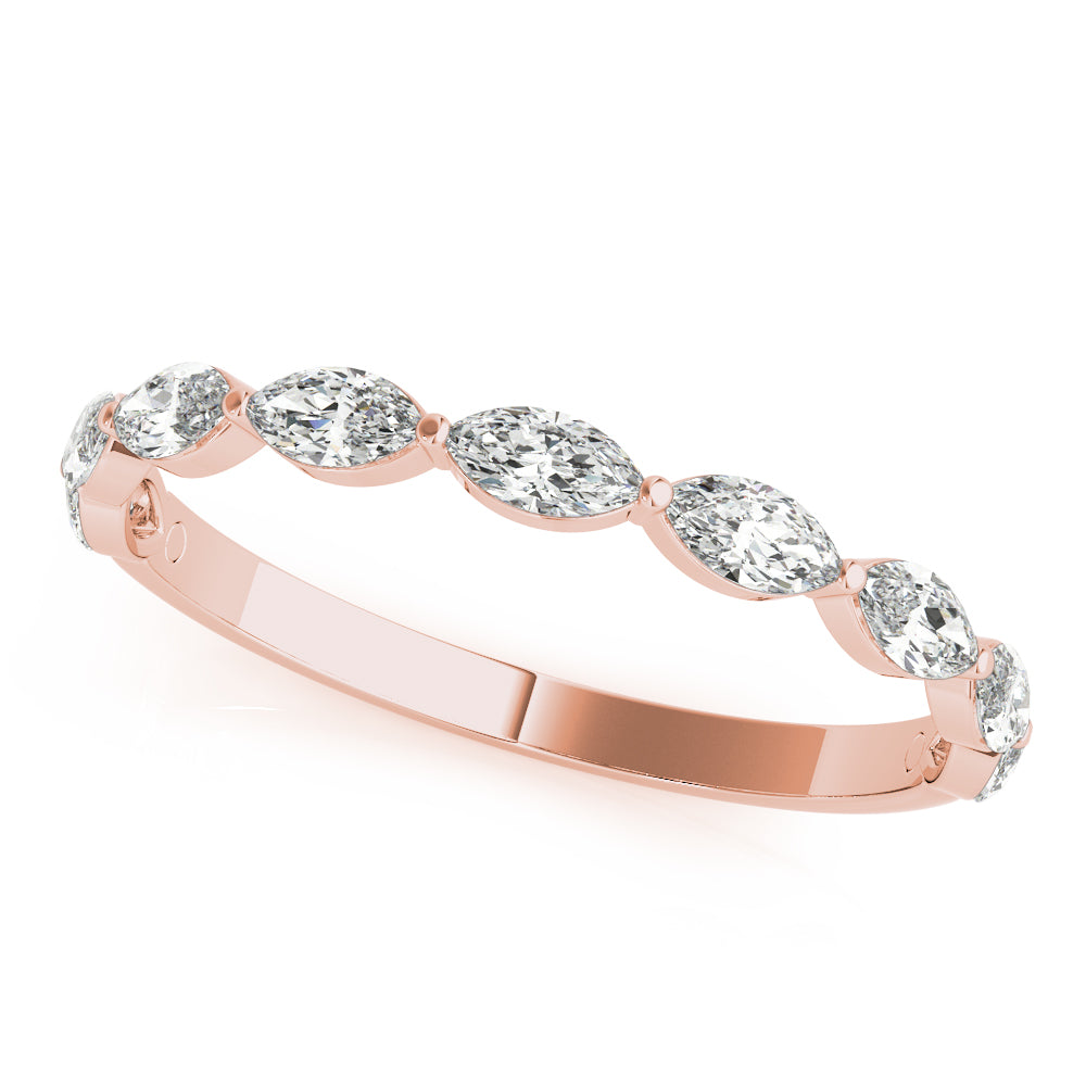 0.63CTW 14K  Gold Marquise Cut Multi-Stone Slim Diamond Band