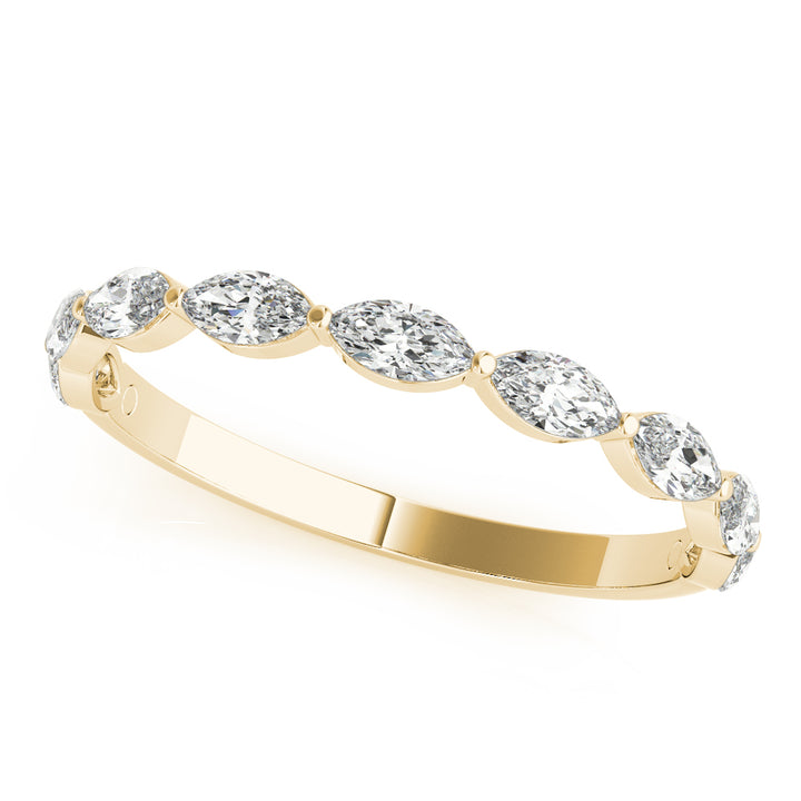 0.63CTW 14K  Gold Marquise Cut Multi-Stone Slim Diamond Band