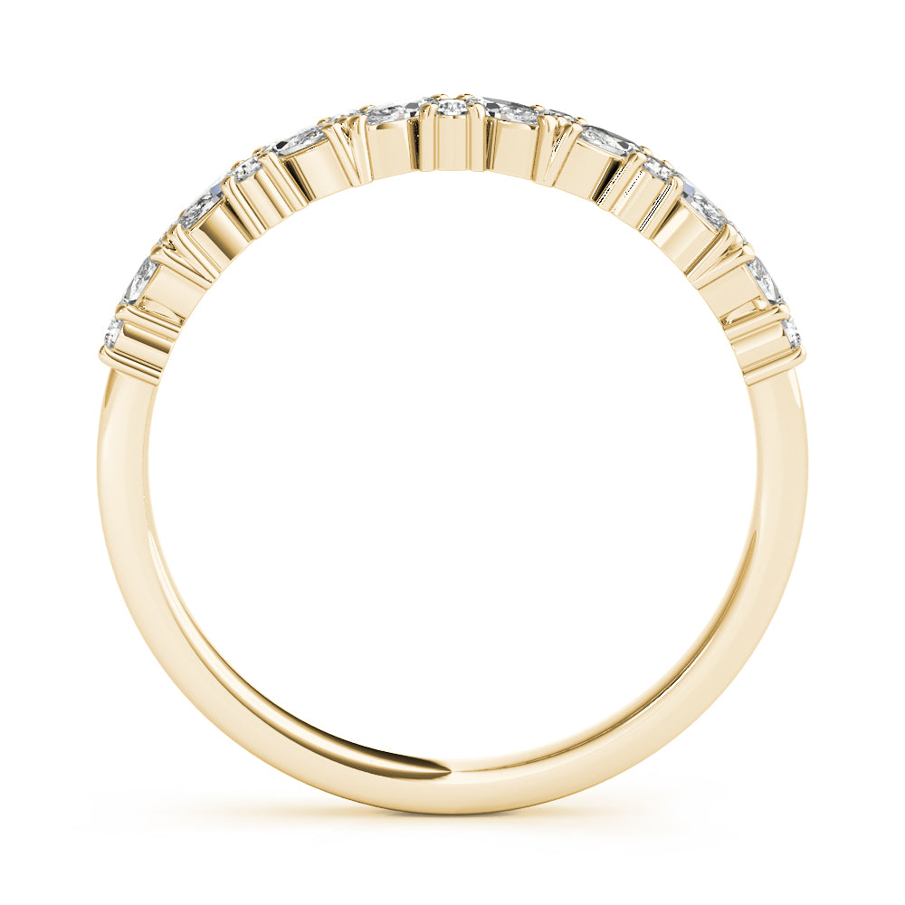 0.33CTW 14K  Gold Marquise And Round Brilliant Cut Diamond Band