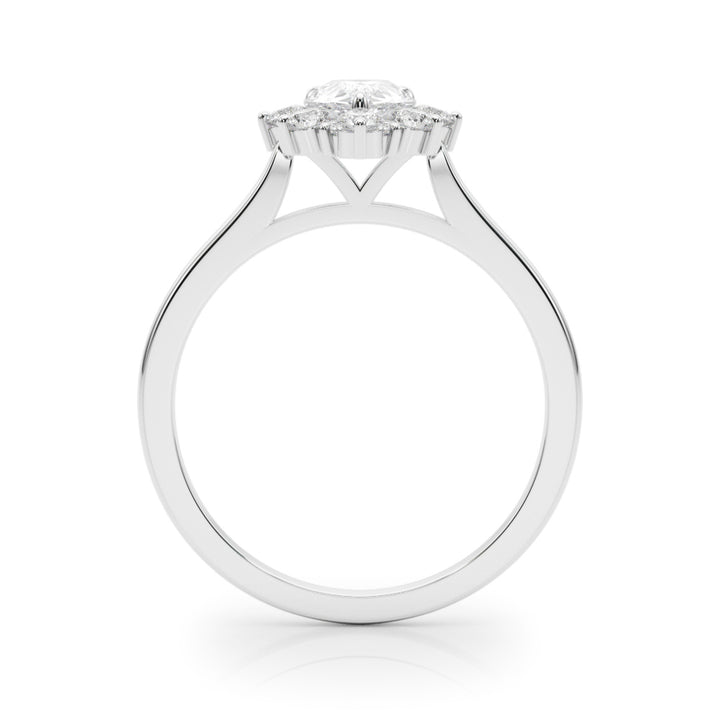 0.50CT 14K  Pear Shape Diamond With a Floral Cluster Halo Design - View 1