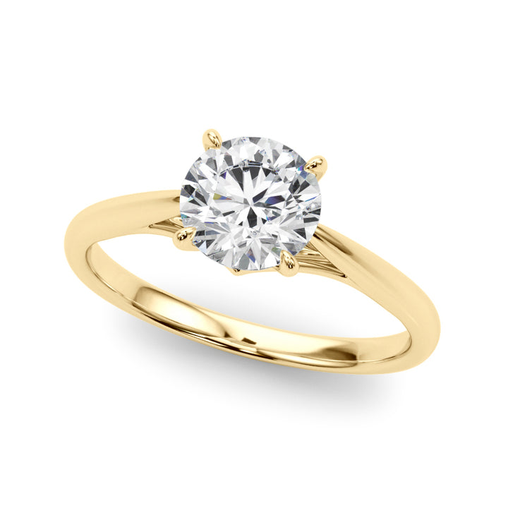 1.00CT 14K Round Brilliant Diamond Slim Design Solitaire Engagement Ring