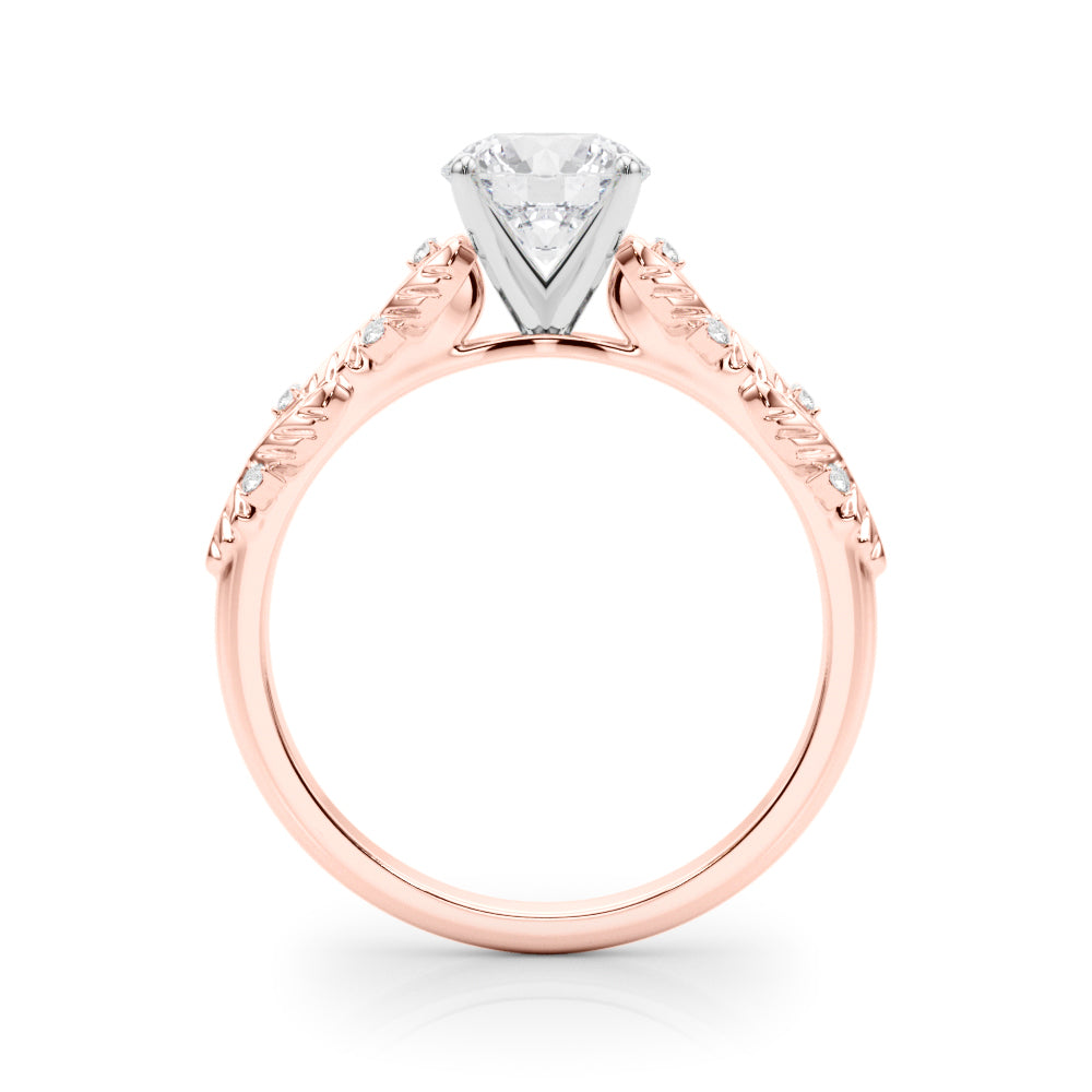 1.00CT 14K Unique Leaf Vine Inspired Diamond Ring Design