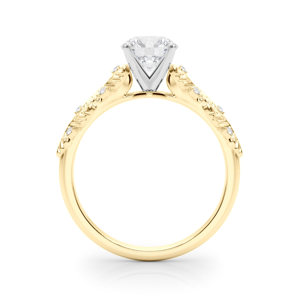 1.00CT 14K Unique Leaf Vine Inspired Diamond Ring Design