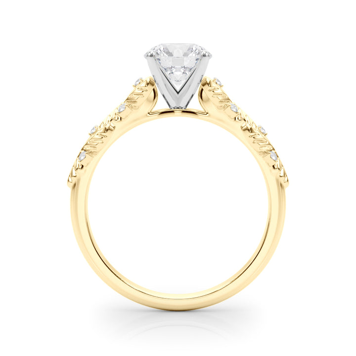 1.00CT 14K Unique Leaf Vine Inspired Diamond Ring Design